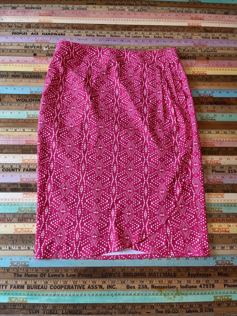 RipSkirt Sz L Hawaii Length 3 Wrap Pencil Skirt Pink Floral UPF 50+ Pockets